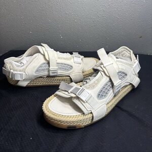 Dior white atlas sandals oblique white Size 45